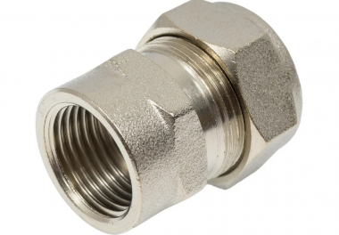 Фотография товара 'Lavita Муфта для гофрированной трубы 50-2" ВР, никелированная V/S 50*2"(F) HP НИКЕЛЬ'