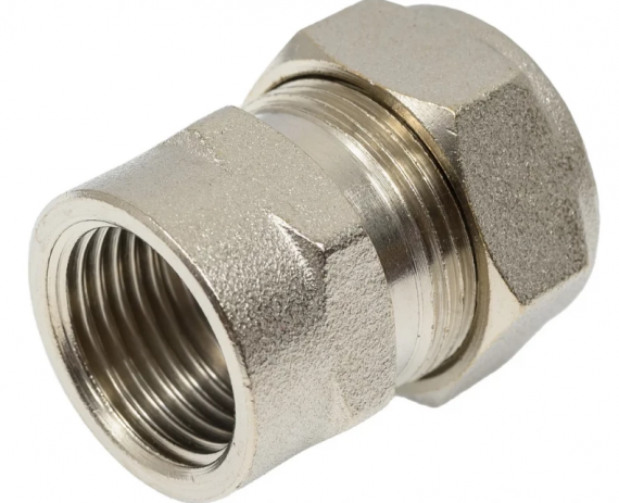 Фотография товара 'Lavita Муфта для гофрированной трубы 25-1" ВР, никелированная V/S 25*1"(F) HP НИКЕЛЬ'