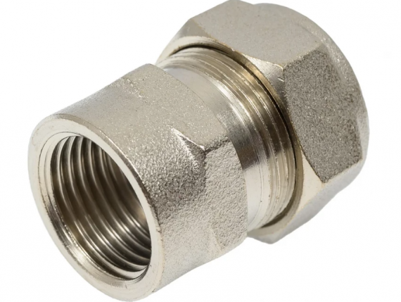 Фотография товара 'Lavita Муфта для гофрированной трубы 20-3/4 ВР, никелированная V/S 20*3/4"(F) HP НИКЕЛЬ'