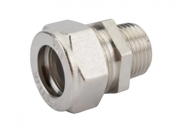 Фотография товара 'Lavita Муфта для гофрированной трубы 50-2" НР, никелированная  V/S 50*2" HP НИКЕЛЬ'